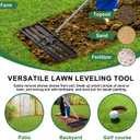 30x10 inch Lawn Leveling Rake, Yumatum 72" Effort Saving Lawn Leveler Tool, Stainless Steel Handle Lawn Leveler for Golf Course Yard Pasture Garden, Professional Lawn Care Landscape Rake