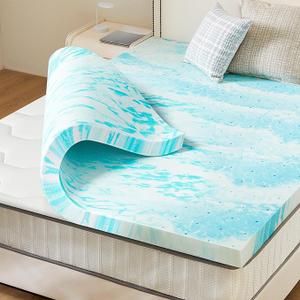 Sweetcrispy 2-in D Soothing Cool Gel Memory Foam Twin Hypoallergenic Mattress Topper
