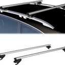 COWVIE 47 Inch Aluminum Roof Rack Cross Bars for Raised Side Rails, Adjustable Cargo Bars, Hold 165 LBS, Silver