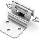 Home Expert 4 Pack (2 Pairs) 3/8 Inch Inset Cabinet Hinges, Self-Closing Face Mount Hinges with Door Bumpers, Polished Chrome for Kitchen Cabinets, Bathroom Vanities, Furniture Doors