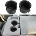 TPE Front Console Cup Holder Inserts Replacement Compatible with Ford F250 F350 F450 F550 Super Duty with Jump Seat 2011-2016 BC3Z-2813562-DA BC3Z-2813562-EA (2pcs)
