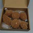 Jenaai 6 Pcs Velvet Glitter Christmas Tree Ornaments Set 3.15 Inch 3 Style Flocked Christmas Balls Ornaments Xmas Balls Decoration for Xmas Tree Decorative Party Wedding(Light Brown)