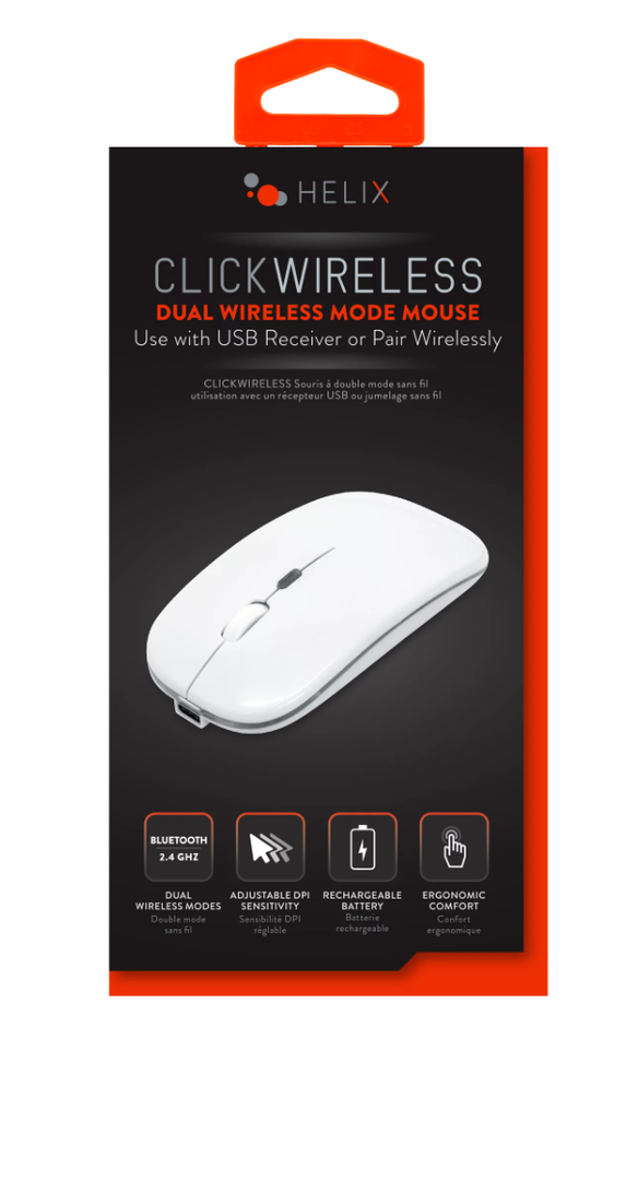 Helix Dual Wireless Mode Mouse - White