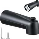 Enhon 7 Inch Slip on Tub Spout with Diverter, Compatible with Moen 3839/Moen 3853, Bathtub Diverter Spout Fits 1/2" Copper Water Tube(5/8" Diameter), 5/32" Hex Wrench(Matte Black,Classic)