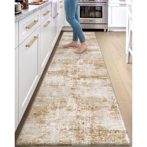DEXI Kitchen Floor Mats Cushioned Anti Fatigue Runner, 23x107 Light Brown