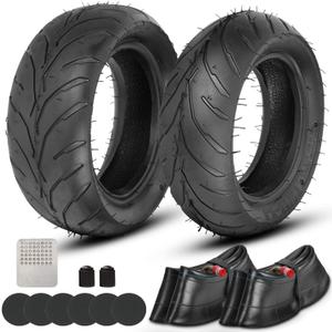 GREHUA 90/65-6.5 Front & 110/50-6.5 Rear Tire Inner Tube Compatible with 38cc 47cc 49cc Mini Pocket Rocket Pit Dirt Bike MTA1 MTA2 GP-RSR X-Treme Mototec F-RP X-PRO Blasty Parts with Bent Valve