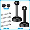 Wonderjune 2 Pack Closet Rail Hanging Closet Rod Ceiling Clothes Rack Any Angle Hanging Rail Clothes Rod Wall Mount Sloped Ceiling Closet Solutions for Attic Bedroom Under Stairs Storage (Black)