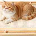 Cat Scratching Pad with Ball Track Toy Interactive Cat Scratcher Board with Rolling Balls Natural Wood Sisal Cat Scratch Pad for Indoor Cats