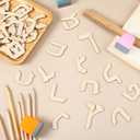 Silipull 108 PCS Hebrew Alphabet Letters Wood Hebrew Cut Letters 3'' Set of 27 Jewish Characters Jewish Script Gifts for Learning Fun Unfinished Crafts Teaching Materials Early Learning