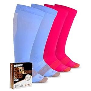 Doctor's Select Copper Plus Size Compression Socks Wide Calf - 2 Pairs | 20-30mmHg Extra Wide Calf Compression Sock Women | Copper Compression Socks Men & Women | Extra Wide Calf Compression Sock for Swelling & Circulation Support | Black (4X- Large)