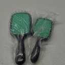 Aussumy Vented Detangling Hair Brush - 2 Pack Regular & Mini Round Detangler Hairbrush with Soft Bristles for Effortless Tangle Free - Ideal for Wet Dry or Damaged Hair for Women Men Kids - Green