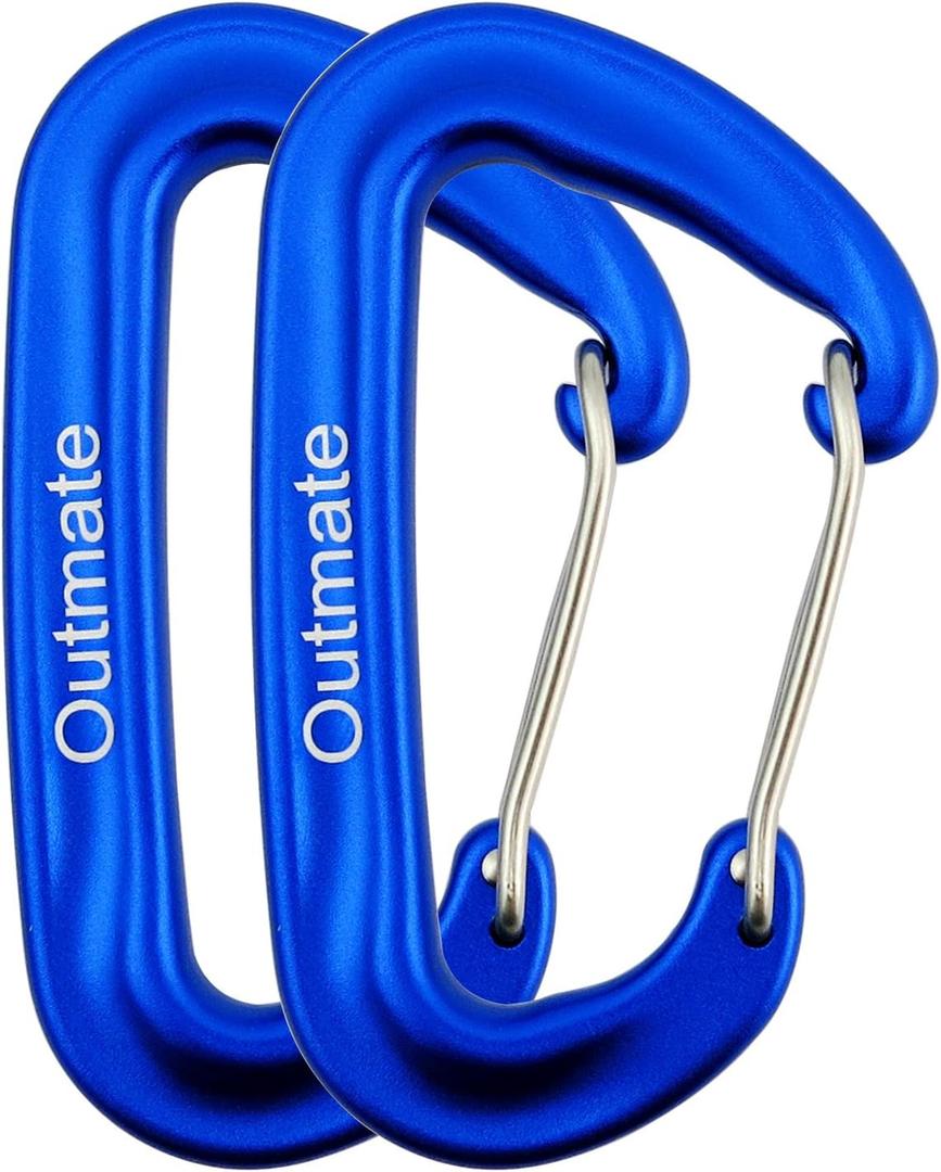 12kN 3.2"x2" Heavy-Duty Carabiner Clips - Durable, Lightweight Aluminum Alloy Carabiners for Hiking, Camping, Keychains, Dog Leashes, Hammocks & More