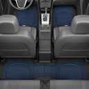 BDK Heavy Duty Blue Rubber Car Mats Full Set - Universal Trim-to-Fit All Weather Floor Mats - Floor Mats for Car Accessories - Front & Back Interior Floor Mats for Truck Accessories