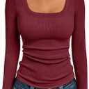 AUTOMET Womens Long Sleeve Shirts Square Neck Tops Ribbed Knit Basic Teen Girls Crop Tops Fall Outfits Fashion Clothes 2025 (L)