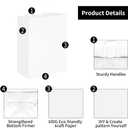 Oikss 50 Pack 10x5x13 White Kraft Paper Bags with Handles Bulk for Birthday Party Favors Grocery Retail Shopping Business Goody Recycled Craft Gift Bags (Large Size, 50 Count)