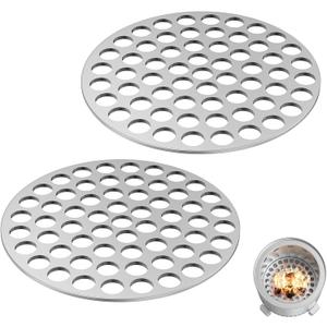 KEESHA 2PCS Pellet Adapter for Solo Stove Lite Fire Pit Dual Fuel Wood and Pellet Converter Prevents Pellet Dropping, Extends Burn Time Stainless Steel, 2mm Thickness (Dia:3.66 in)