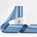 MEEDEE Smoke Blue Satin Ribbon Lux Double Faced Satin 3 Inch Dusty Blue for Crafts, Christmas Tree, Flower Bouquet, Weddings, Bow Making