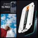 Spigen Tempered Glass Screen Protector [GlasTR EZ FIT - Privacy] Designed for iPhone 15 Pro [Case Friendly] - 2 Pack