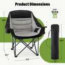 Padded Camping Chair for Adults 2 Pack Heavy Duty Oversized Portable Folding Camp Chair with Cup Holder Cooler Pockets 500lbs Support for Outdoor Beach Fishing Garden (Black & Light Gray)