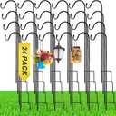 24 Pcs 24 Inch Shepherds Hook for Outdoor Adjustable Bird Feeder Pole Metal Steel Shepard Hooks for Hummingbird Stand Feeder Pole for Garden Plant, Lantern, Hanging Wedding Decor