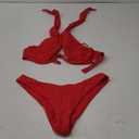 Lilosy Sexy Cute Underwire Cutout Halter Bikini Swimsuit Set Women Criss Cross Bathing Suit 2 Piece (Medium, Bright Red)