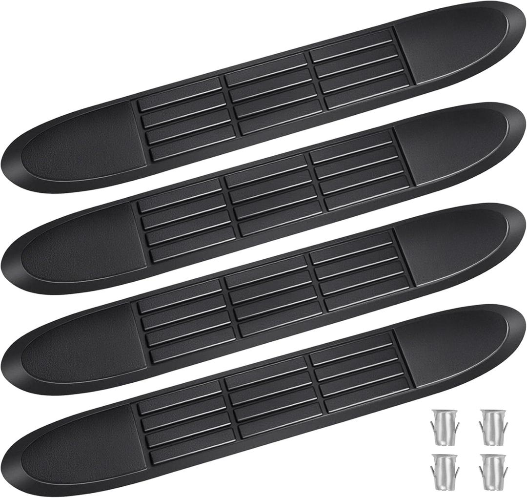 Replacement Step Pad for 3" Round Tubes with 4 Holes, 19.6" X 3.1"(18.6" Outer Hole Spacing)  Durable Non-Slip Replacement Step Pad Set of 4, Easy InstallationVerify Tube Size & Hole Spacing!