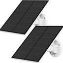 Solar Panel for Security Camera, 5W USB Solar Panel for Micro USB and USB-C Port Outdoor Rechargeable Battery Camera, Solar Panels with 9.8ft Cable, Adjustable Wall Mount, IP65 Waterproof, 2 Pack (Pack of 2)