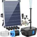POPOSOAP Pond Filter with 12W Solar Fountain Pump, Solar Pond Filter with 160GPH Pump & Fountain Kit, Outdoor Filter Box with 6.6FT PVC Tubing, Perfect for Ponds Clean, Clear, and Add Water Features