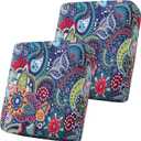 Smiry Printed Couch Cushion Covers, Stretch Soft Couch Covers for Sofa, Washable Non-Slip Sofa Slipcover Furniture Protector for Indoor and Outdoor (2 Pack, Blue Green)