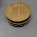 Bamboo Plates Reusable 7.5Inch Round Wooden Plates Dinner Plates Tableware 3PCS Wooden Plate Lightweight Bamboo PlateDishes Snack Serving Dishes, Dessert, Unbreakable Classic Plate
