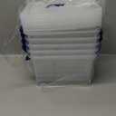 Pekky Plastic Small Handle Storage Box, 6 Quart Clear Plastic Bins, 6 Pack