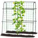Cucumber Trellis for Raised Bed, 4 feet Garden Trellis for Climbing Plants Outdoor, Plastic-Coated Metal Arch Plant Support for Flower Vines Vegetables Peas Beans Cucumber Trellis, Black