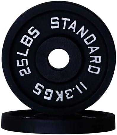 25lbs Weight Plate Pairs and Sets from Barbell Standard | Powder Coated & Extremely Durable | Fits 2" Olympic Barbells 