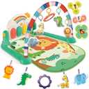 Joryuek Baby Gym & Play Mat, Tummy Time & Activity Mat Toys, Infant to Toddler Play Piano Mat, 0-12 Months (Green)