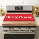 Riveira 22x30 Acacia Natural Stove Top Covers for Electric Stove & Gas Stove Top Covers for Gas Burners Large Gas Stove Cover with Handle & Juice Groove Rustic Stove Covers for Gas Stove Top