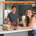 Wooden Tree Trivets for Hot Dishes - Set of 4 with Stand, Natural Foldable Kitchen Trivets for Pots, Pans, Bowls & Teapots - Beech