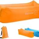 Inflatable Lounger Air Chair Sofa Bed Sleeping Bag Couch for Beach Camping Lake Garden (Orange)