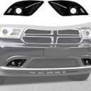 Front Fog Light Lamp Cover Guard Trim Cover Compatible with 2011-2020 Dodge Durango(2Pcs,Black)