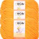 Soft Baby Yarn for Knitting100% Acrylic, 50 oz 110 Yards per Ball, Perfect for Baby Soft Knitting Projects (3, Amber)