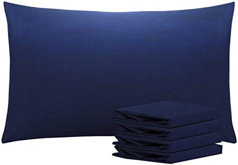 NTBAY Queen Pillowcase Set - 2 Pack Brushed Microfiber 20x30 Pillowcases - Soft, Wrinkle-Free, Fade-Resistant, Stain-Resistant, Navy Blue Pillowcases with Envelope Closure - 20x30 Inches, Navy Blue