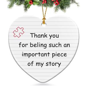 2 x Thank You Gifts Christmas Ornament 2025,Ceramic Christmas Ornament Appreciation Gifts for Teacher Women Men Boss Nurse Friend,Christmas Tree Decorations Hanging Ornament Xmas Keepsake Gift Ideas