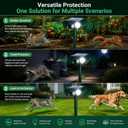4 Pack Upgraded Sonic Fortress Pro Deer Repellent,Solar Ultrasonic Animal Repellent Outdoor,Squirrel Racoon Fortress Pro Cat Deterrent Dog Repeller IP65 Waterproof,Keep Rabbits,Skunks Away Garden Yard