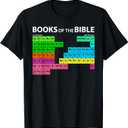 Books of Bible Periodic Table Seminary Pastor Appreciation T-Shirt (Small, Black)