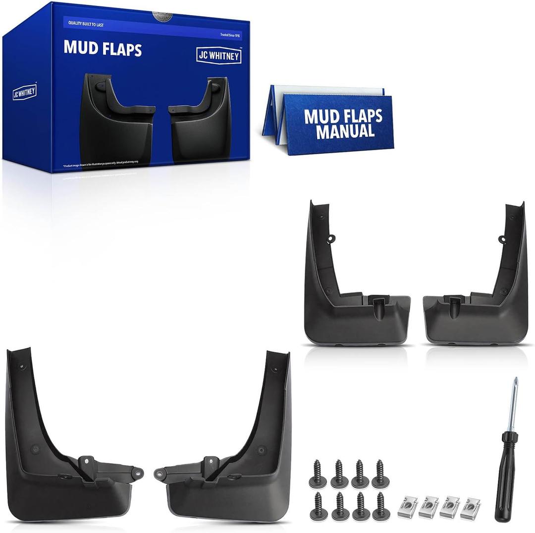 JC Whitney JFBAJCWSG00214 Set of 4 Front and Rear Mud Flaps Splash Guards - Compatible with BMW X5 2019-2026