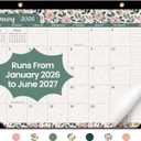 Desk Calendar 2026, 18 Months Calendar Runs from January 2026 to June 2027 - Large 17" x 12" Desktop/Wall Monthly Calendar for Home School, or Office - Rustic Botanical