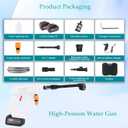 Car Wash Spray Gun 48Vh, High-Pession Water Gun 5-Section Dual Electric Car Cleaning Gun Toolbox Set with 6 in 1 Nozzle, 5-Meter Hose, Water Pipe Adapter, Filter Screen, Foam Kettle
