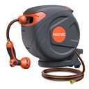 New Retractable Garden Hose Reel 1/2 inch x 85 ft Any Length Lock 9 Pattern Nozzle Wall-Mounted Automatic Slow Return 180° Swivel UV Resistant Heavy Duty Hose Reels for Outside