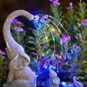 Qeeman Solar Elephant Statues for Garden Decor: Outdoor Sculptures for Lawn Ornaments - Porch Patio Balcony Front Yard Christmas Birthday Gifts for Mom Grandma Women