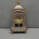 Vintage Clock, Exquisite Vintage Desk Clock Antique Home Hotel Decorative Table Clock with 12 Songs (White)