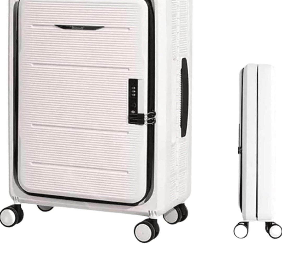 Travel Suitcase Foldable Suitcases Checked Luggage Adjustable Trolley Carry On Front Open Universal Wheel(24 in)